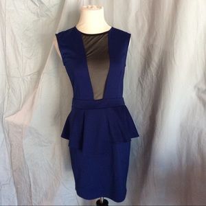 A Vintage Shop Blue Peplum Dress
